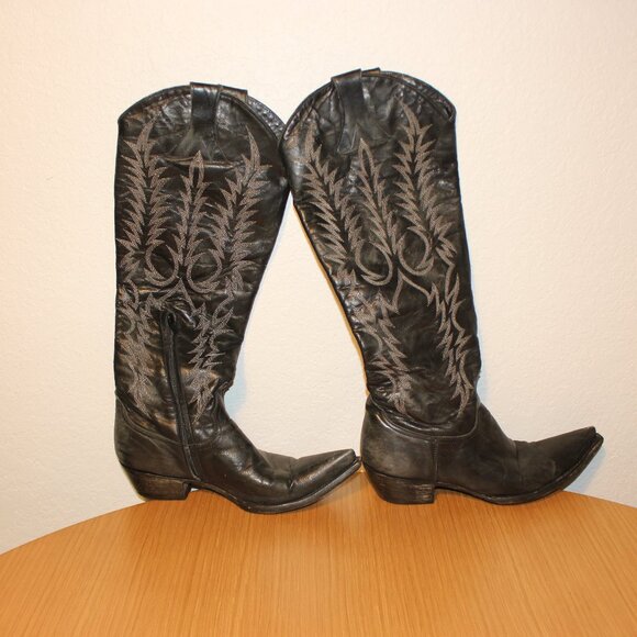Old Gringo Leather Graphic Print Riding Boots - Picture 1 of 6